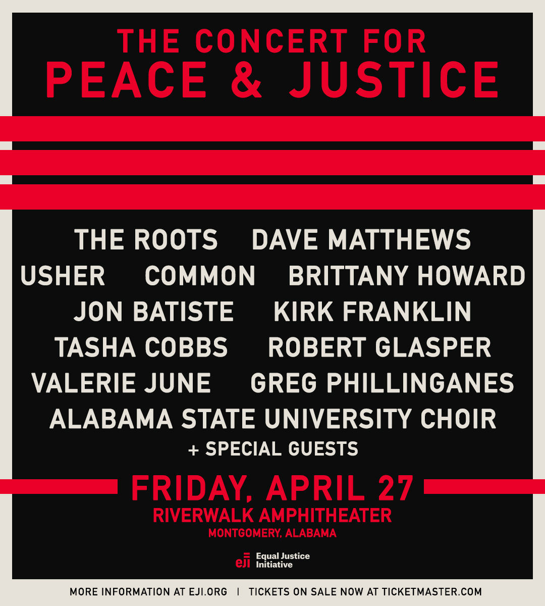 Concert for Peace and Justice Tickets On Sale Now Equal Justice