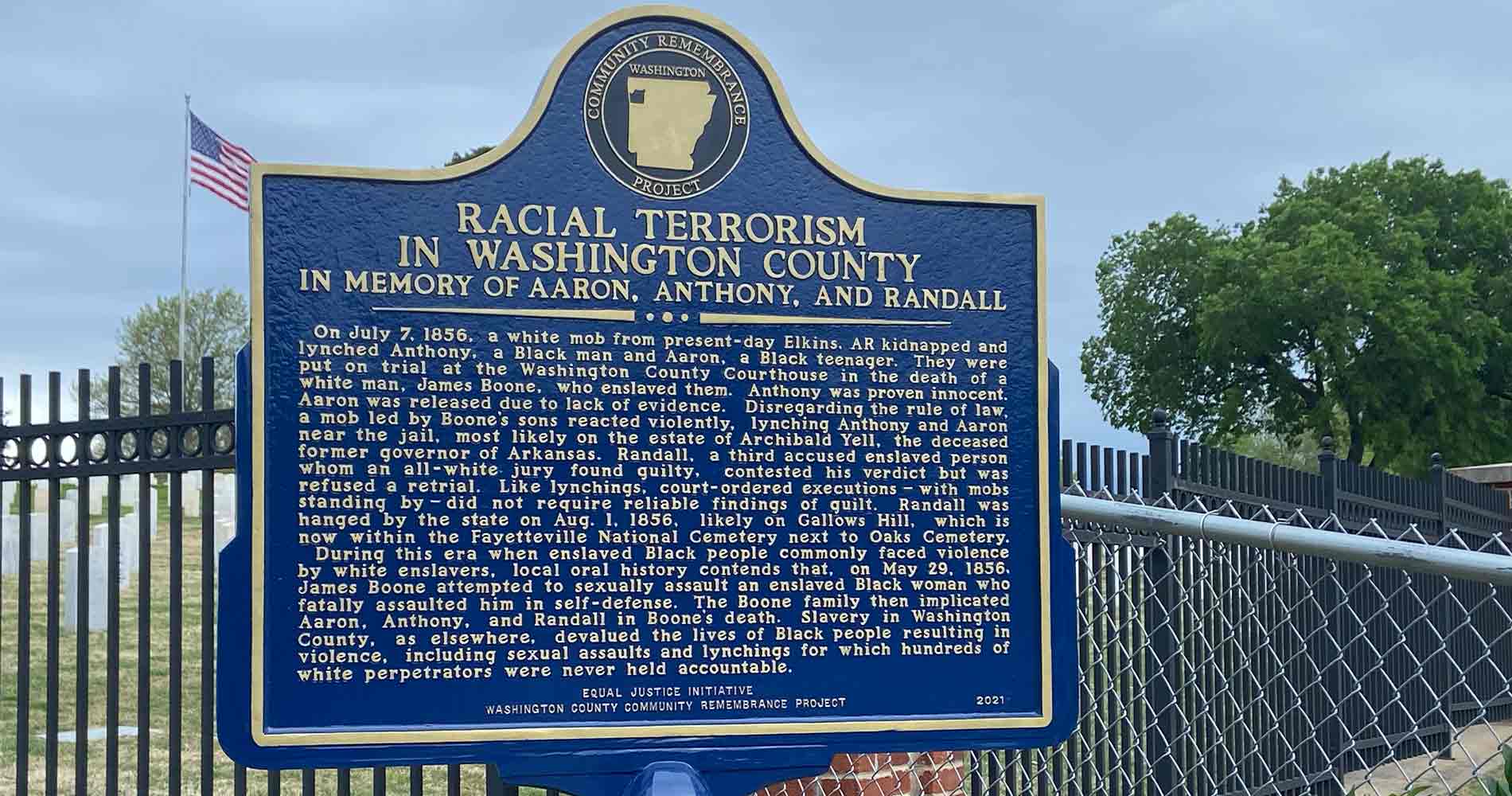 Historical Marker Recognizing Lynchings Dedicated in Washington County,  Arkansas