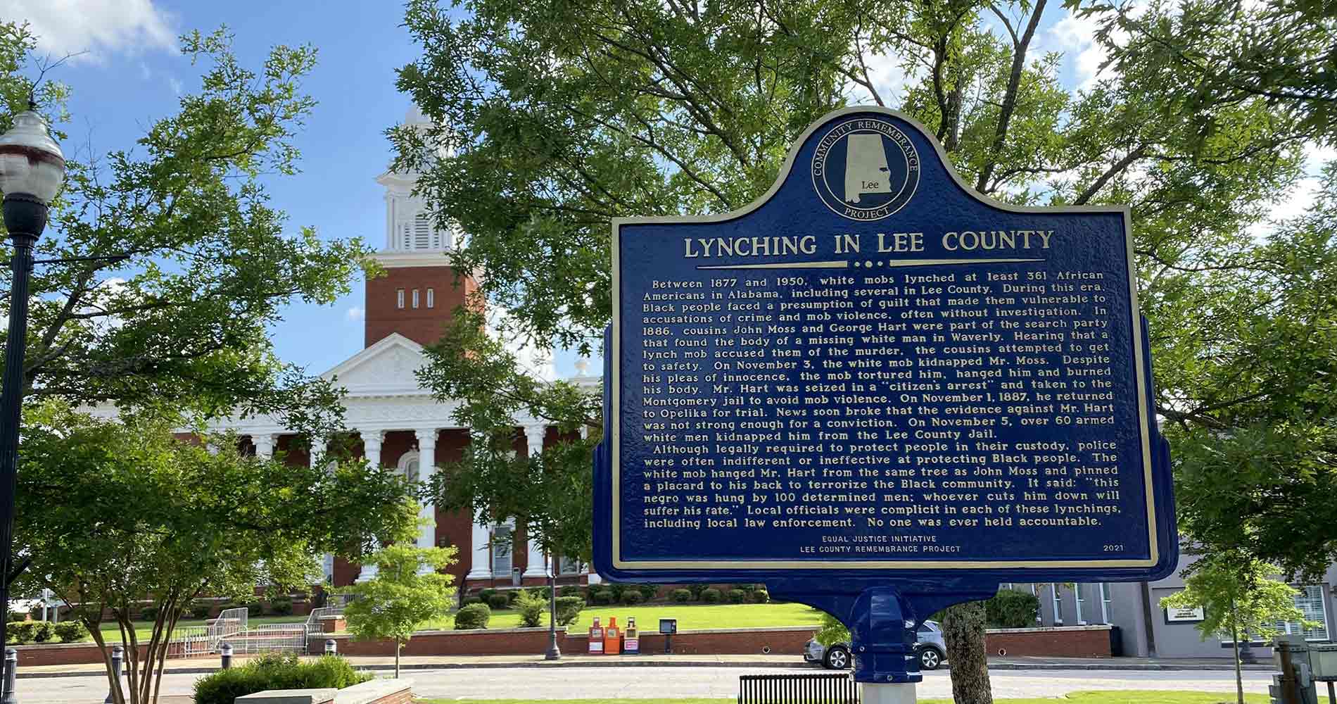 Historical Marker in Opelika Memorializes Four Racial Terror Lynchings