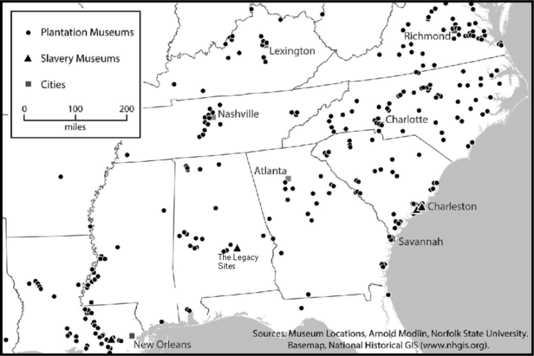 Plantation Tourism Continues To Raise Questions Map Of Southern Plantations Map By Stephen P Hanna Edit 768x513 